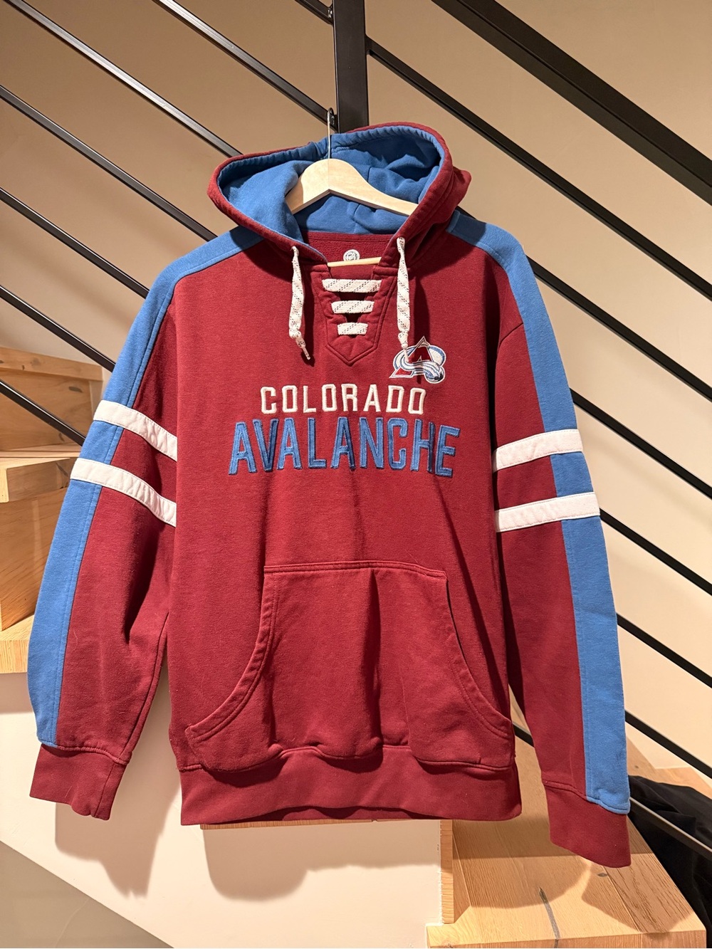 NHL Colorado Avalanche Maroon & Blue Lace-Up Pullover Hoodie